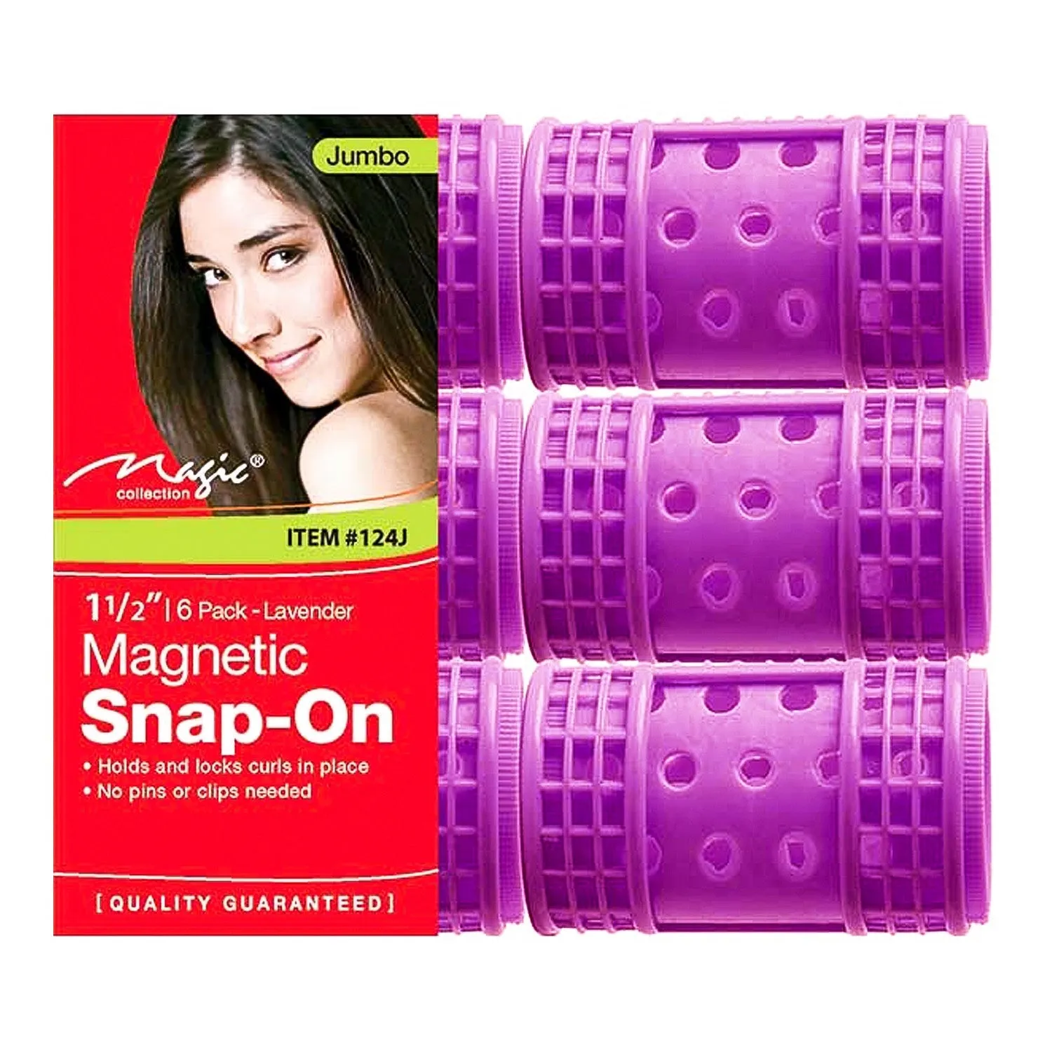 1 1/2" Jumbo Magnetic Snap-On 6 pack Lavender