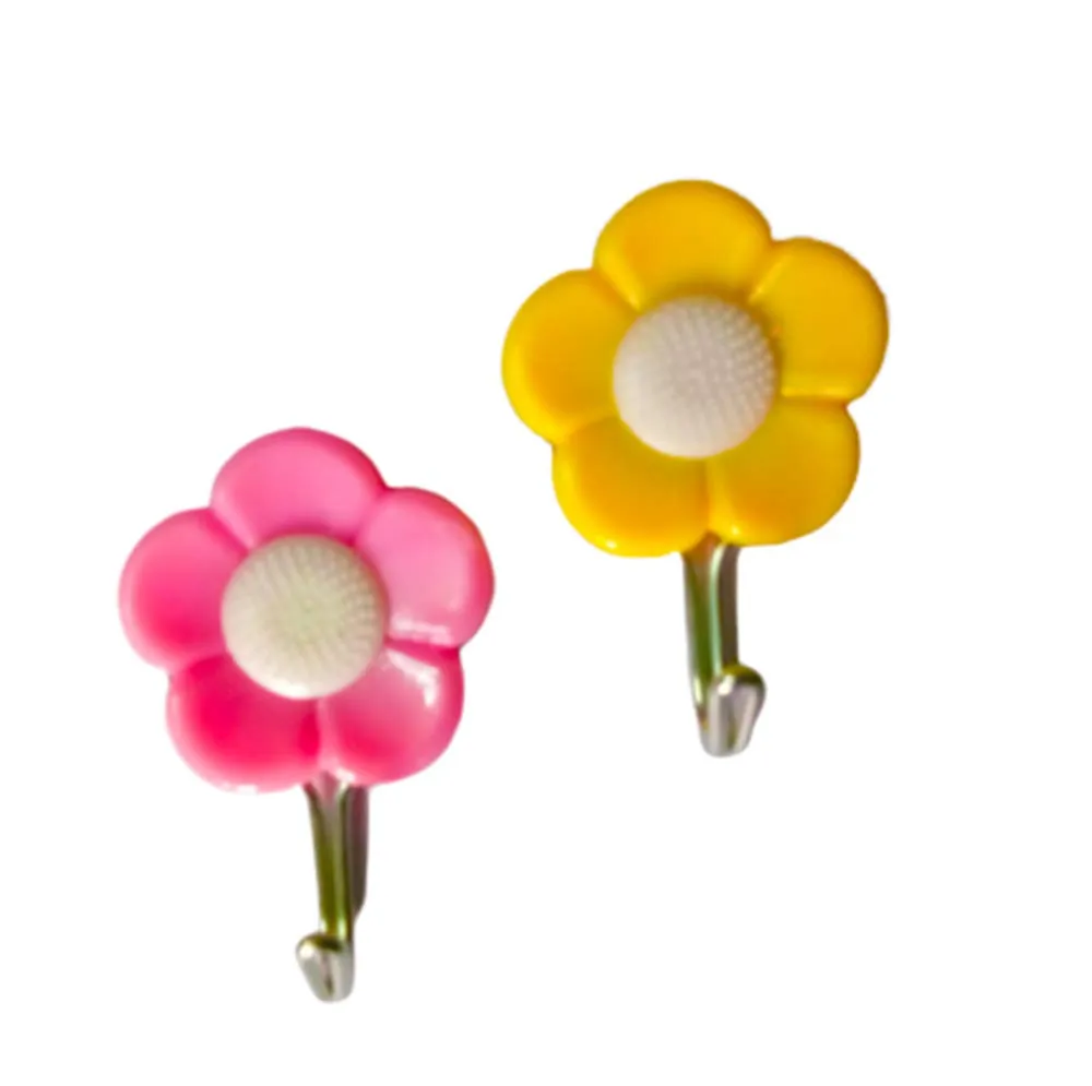 1113 Plastic Self-Adhesive Flower Shape Hooks (Pack of 5)