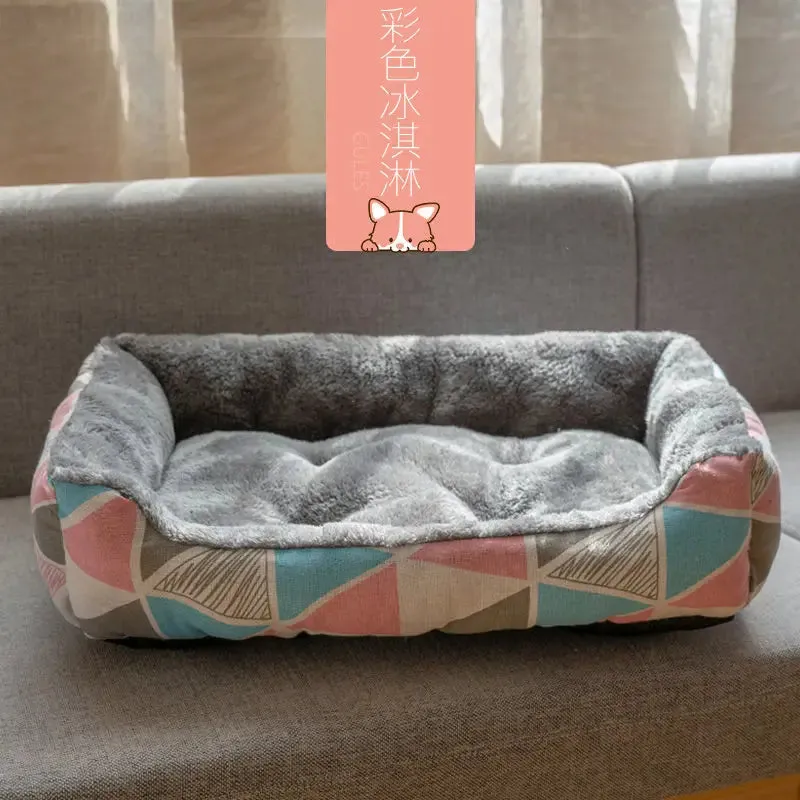 2023 Winter Warm Plush Dog Bed Mat Kennel Soft Fleece Dog Puppy Pet Supplies Nest For Small Medium Dogs House Waterproof Cloth