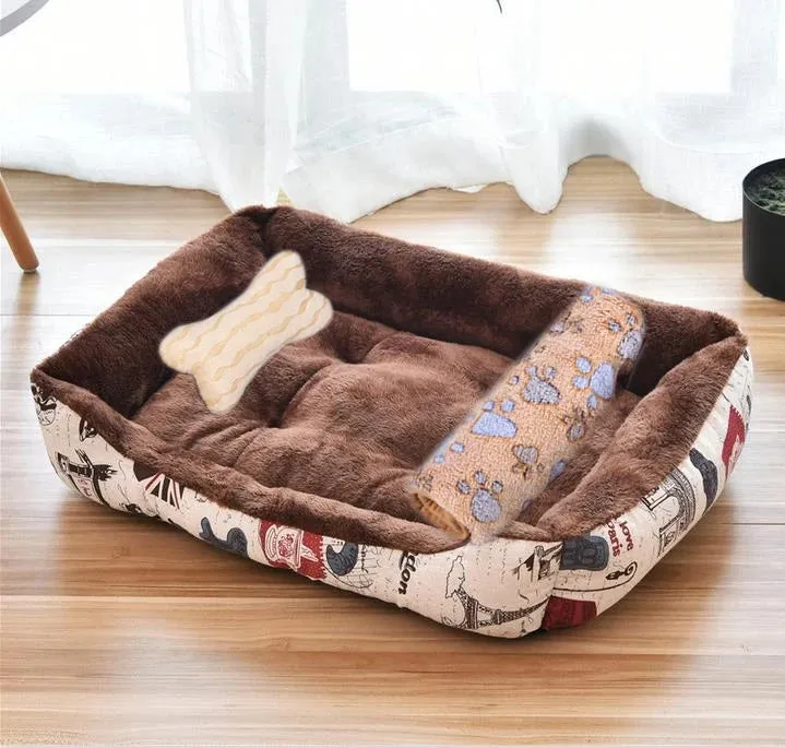 2023 Winter Warm Plush Dog Bed Mat Kennel Soft Fleece Dog Puppy Pet Supplies Nest For Small Medium Dogs House Waterproof Cloth