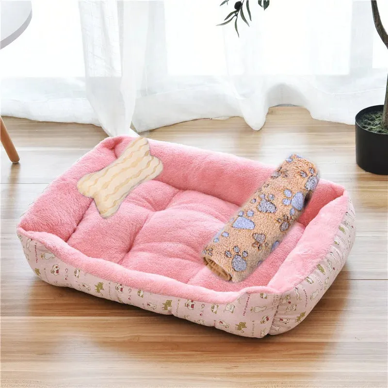 2023 Winter Warm Plush Dog Bed Mat Kennel Soft Fleece Dog Puppy Pet Supplies Nest For Small Medium Dogs House Waterproof Cloth