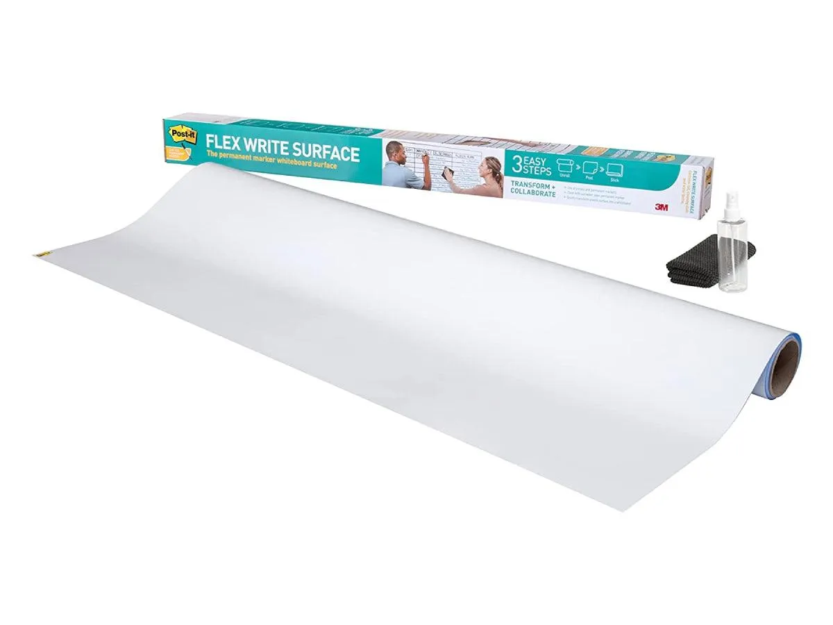 3M Post-It Flex Write Surface, The Permanent Marker Whiteboard Surface 120 x 180cm (MMM-FWS6x4)