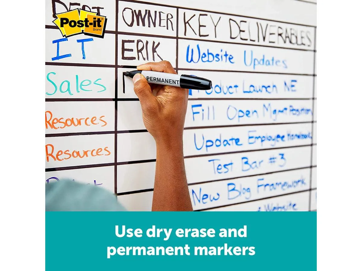 3M Post-It Flex Write Surface, The Permanent Marker Whiteboard Surface 90 x 120cm (MMM-FWS4x3)