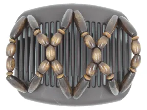 African Butterfly Hair Comb - Beada Brown 205