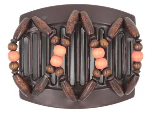 African Butterfly Thick Hair Comb - Beada Brown 163