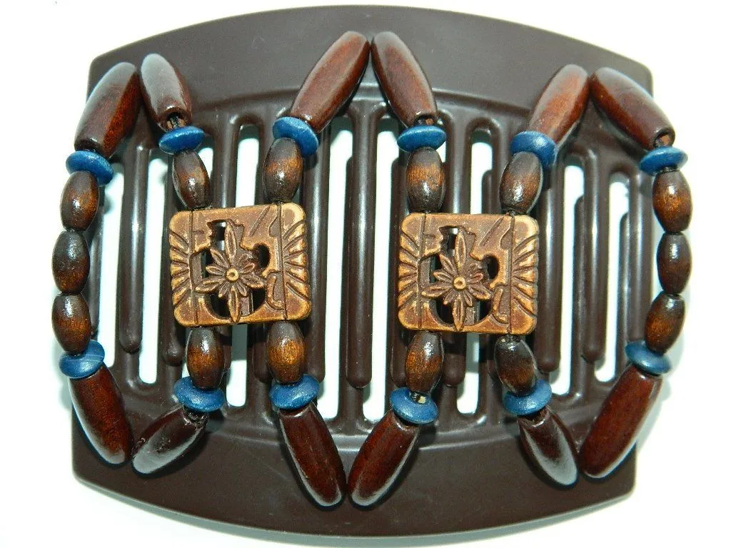 African Butterfly Thick Hair Comb - Dupla Brown 36