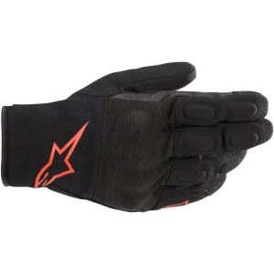 Alpinestars S-Max Drystar Gloves - Black/Red Fluorescent