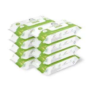 Amazon Brand - Mama Bear Cleansing Baby Wipes With Lid, Enriched with Aloe vera & Vitamin E, Paraben Free, pH Balanced & Dermatologically tested, 72 Count (Super Saver Pack of 8)