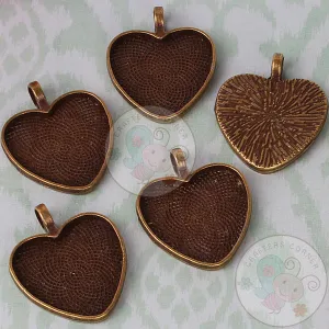 Antique Bronze Heart Pendant