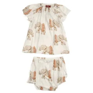 Bamboo Dress and Bloomer Set in Tutu Elephants