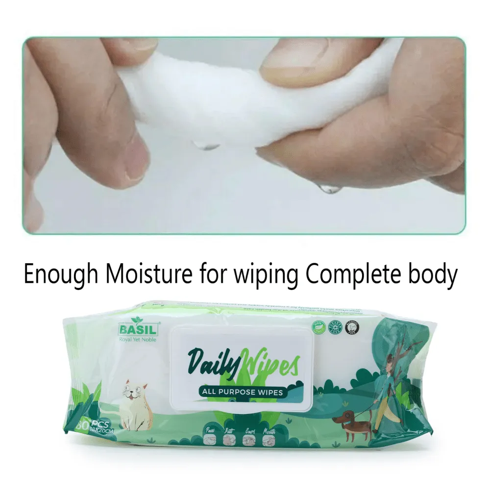 Basil All Purpose Wet Wipes (18x20 cm)