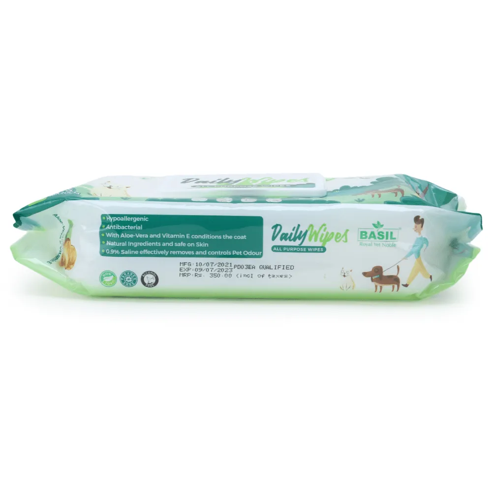 Basil All Purpose Wet Wipes (18x20 cm)