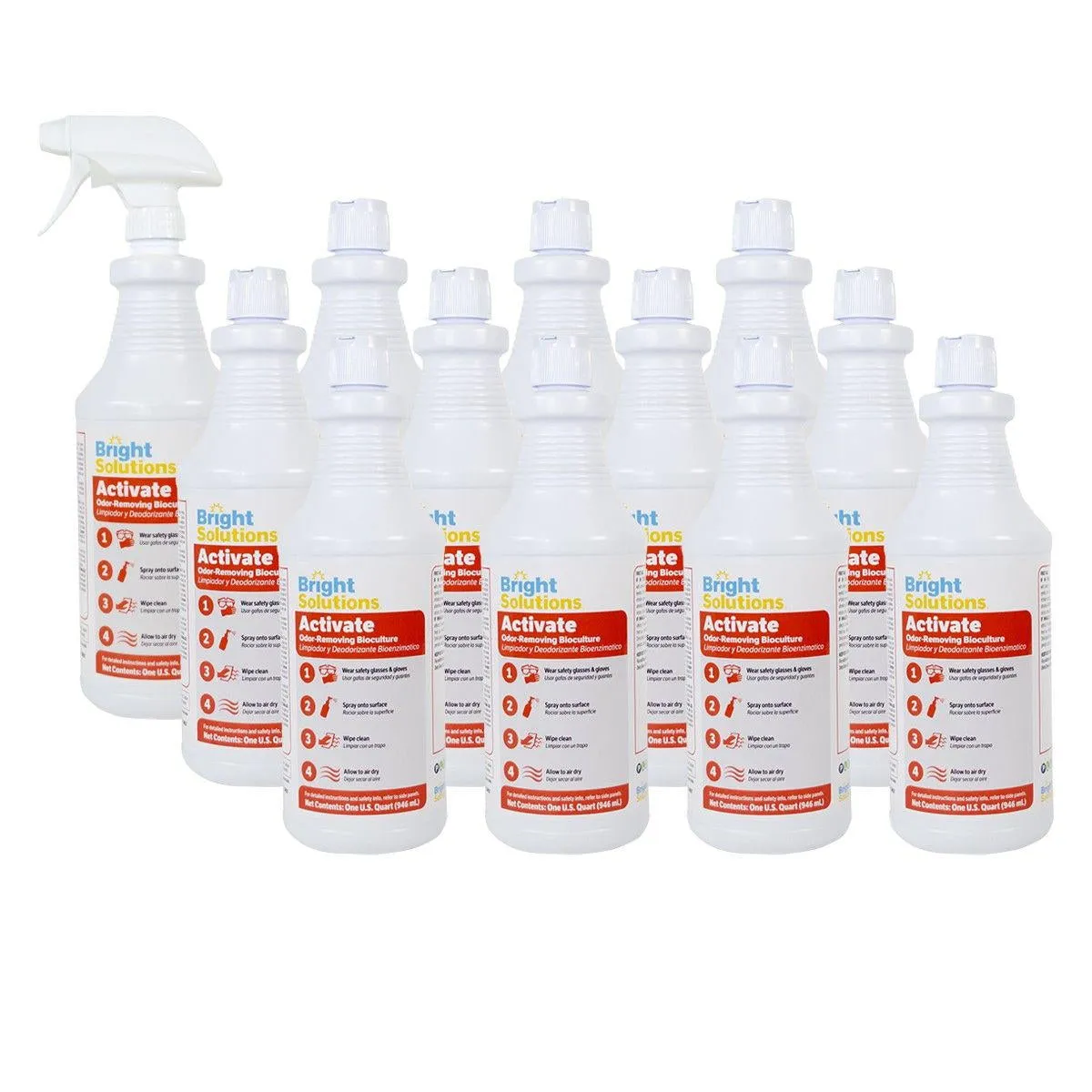 Bright Solutions® 'Activate' Odor-Removing Bioculture (32 oz Spray Bottles) - Case of 12