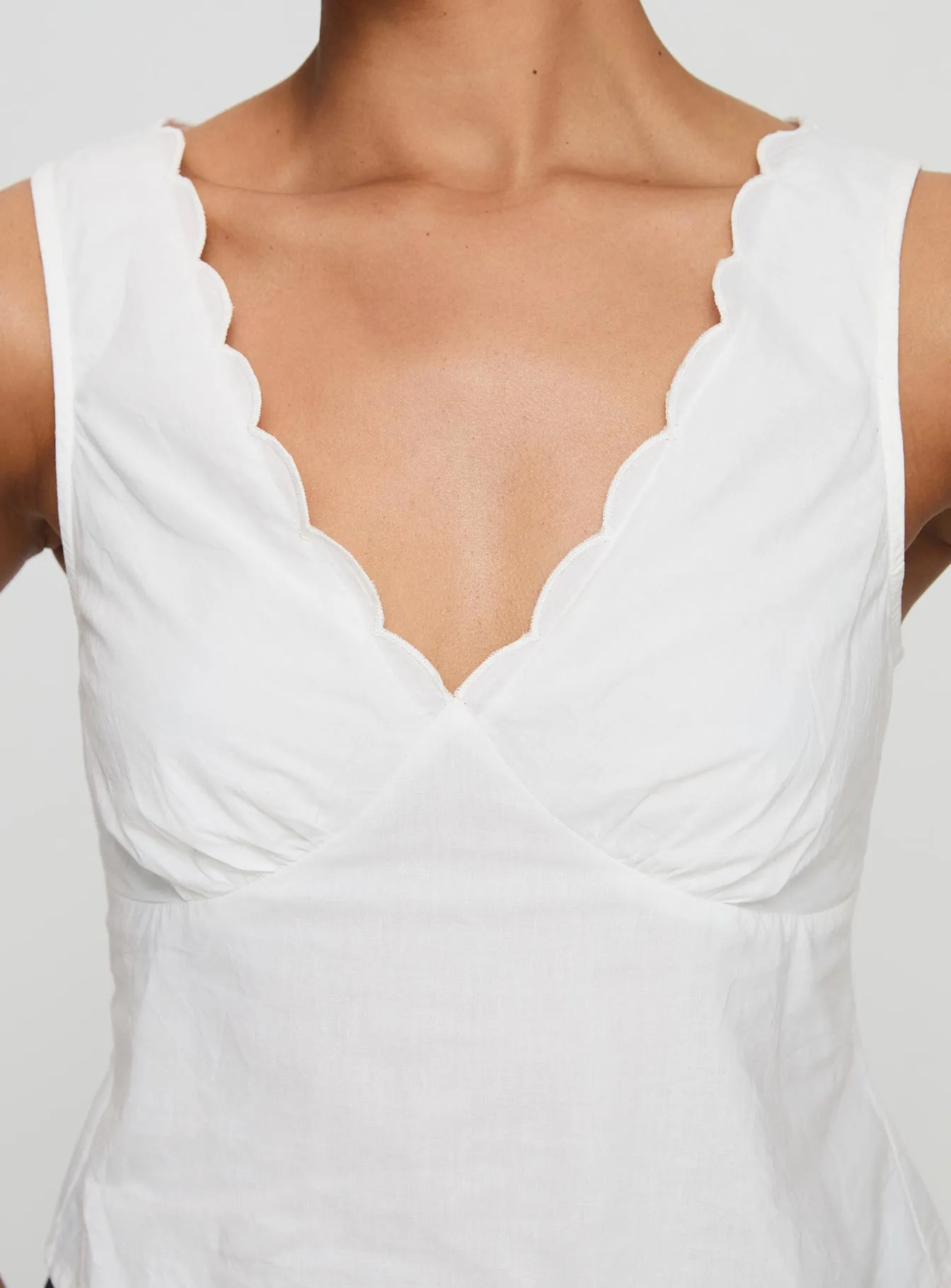 Cappucino Lace Trim Top White