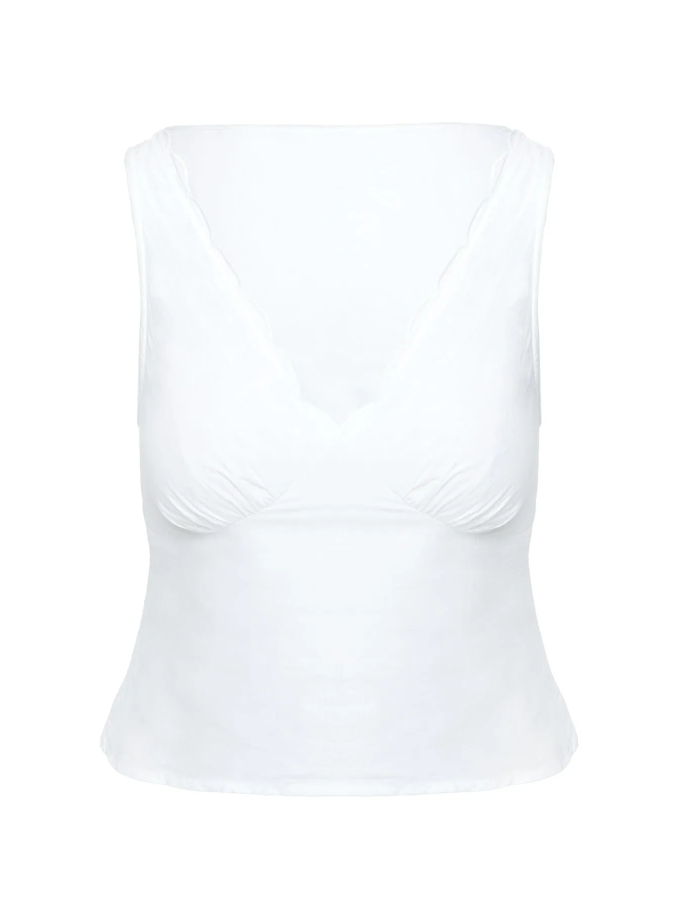 Cappucino Lace Trim Top White