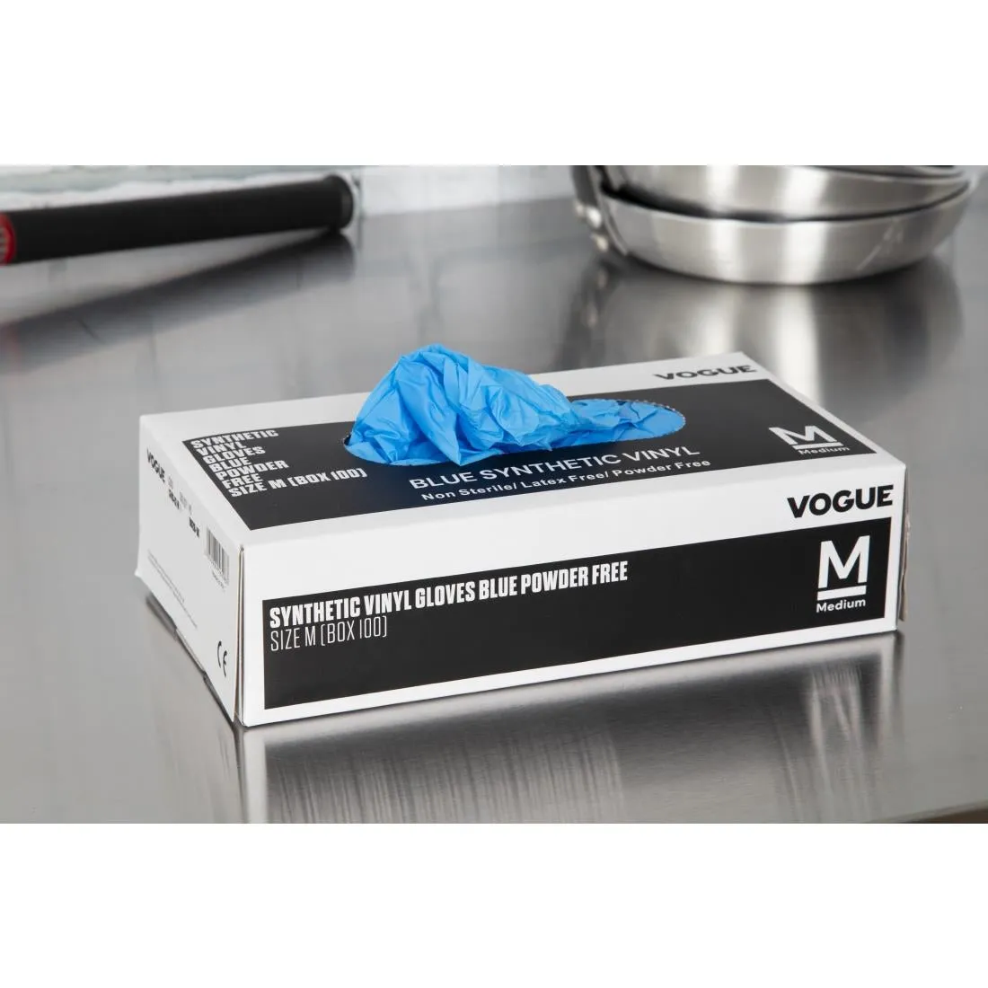 CF403-M Vogue Powder-Free Vinyl Gloves M (Pack of 100)