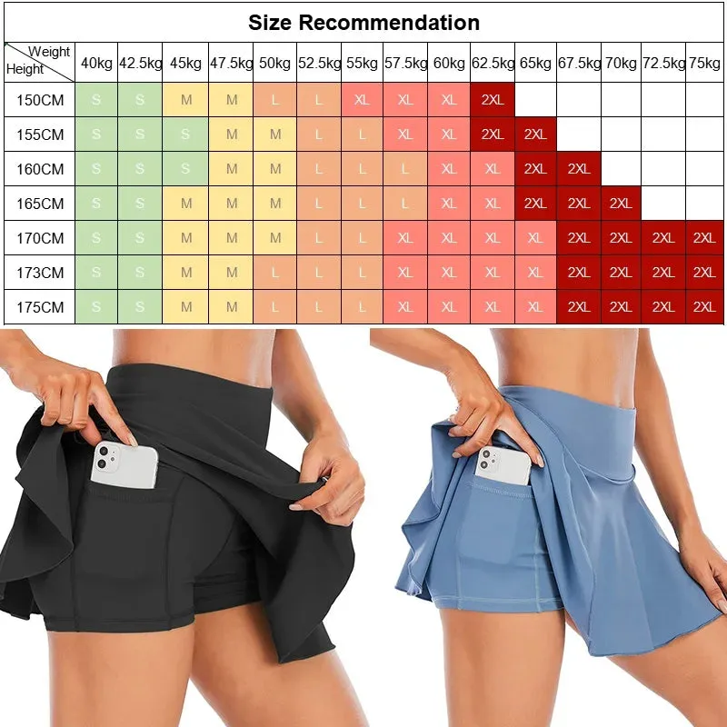 Cloud Hide Fitness Tennis Skirts Badminton Golf S-XXXL Skirt High Waist Shorts Women Athletic Running Sport Girls Pleated Skorts