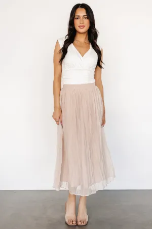 Cyra Midi Skirt | Natural