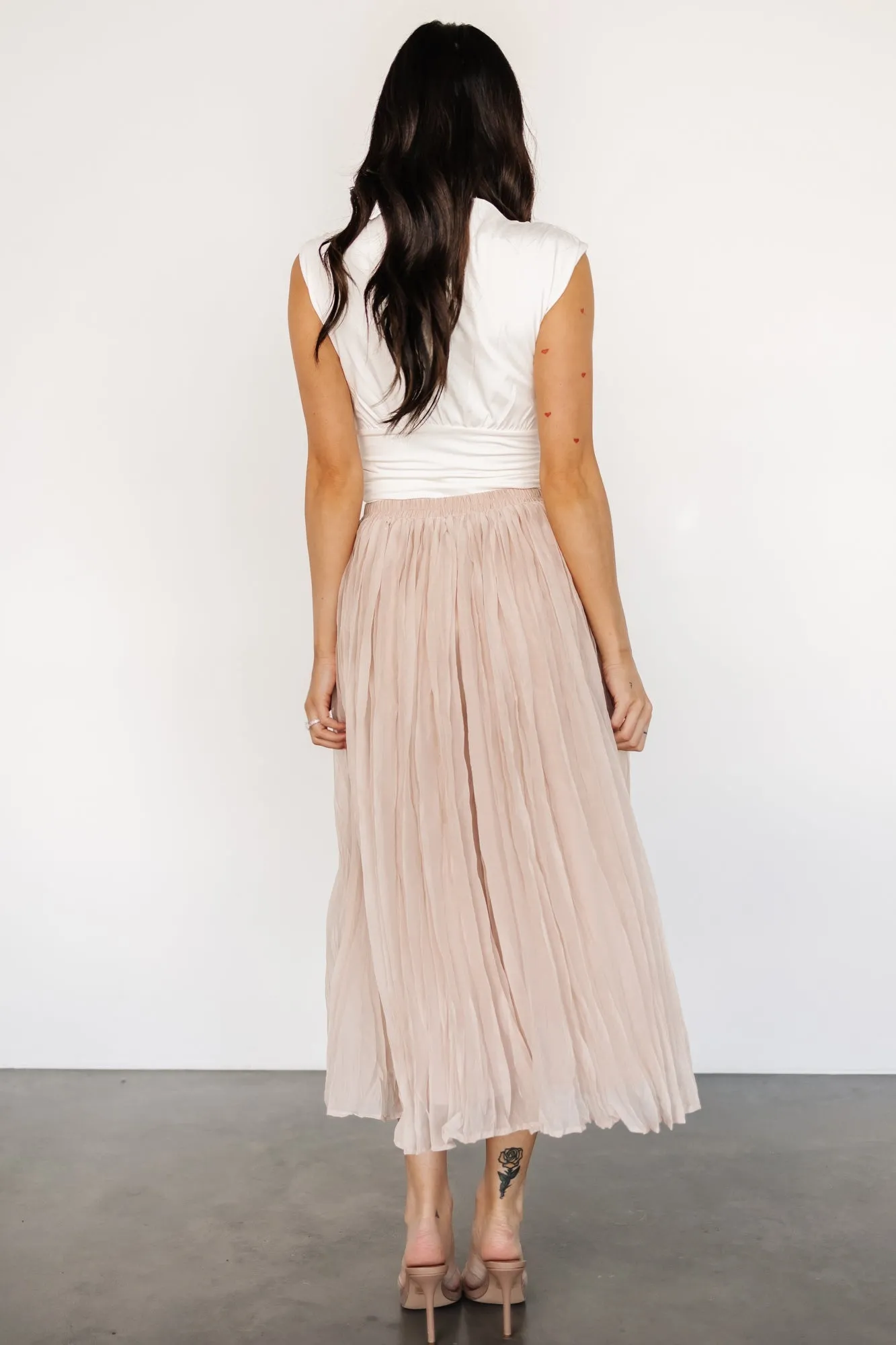 Cyra Midi Skirt | Natural