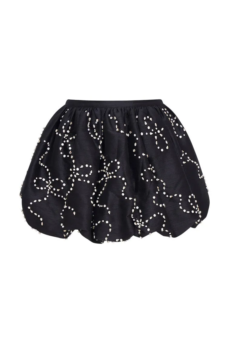 Flince Embellished Mini Bubble Skirt