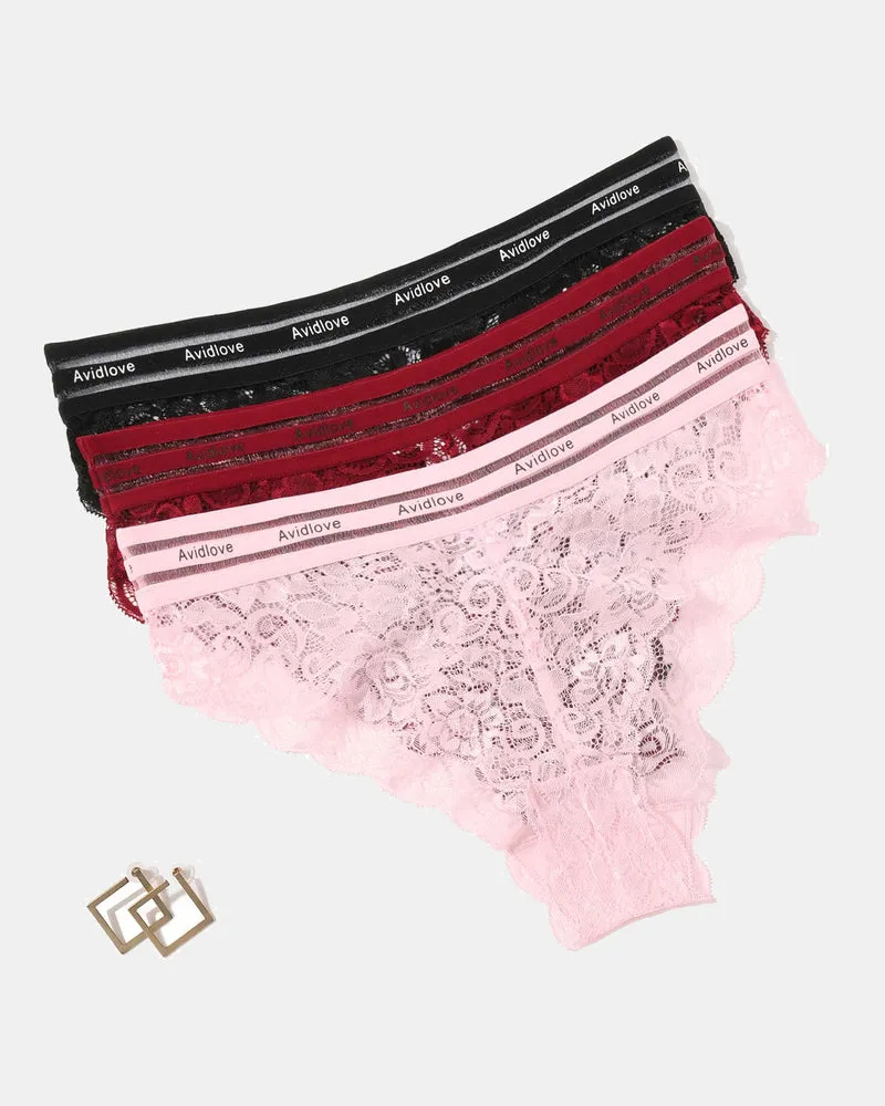 Floral Lace Panties Hipster Underwear Briefs Panty Set