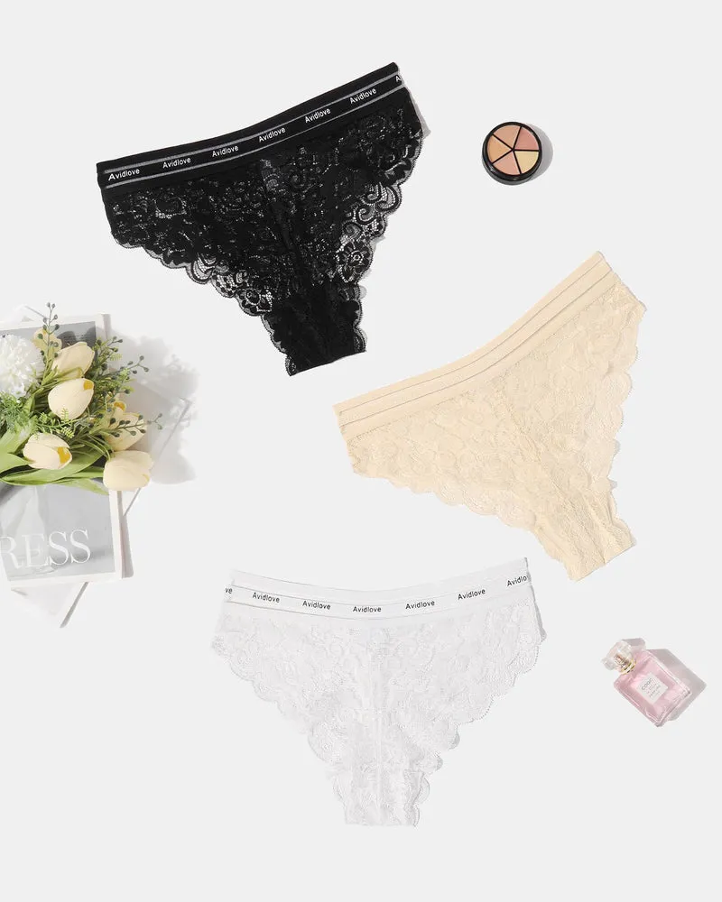 Floral Lace Panties Hipster Underwear Briefs Panty Set