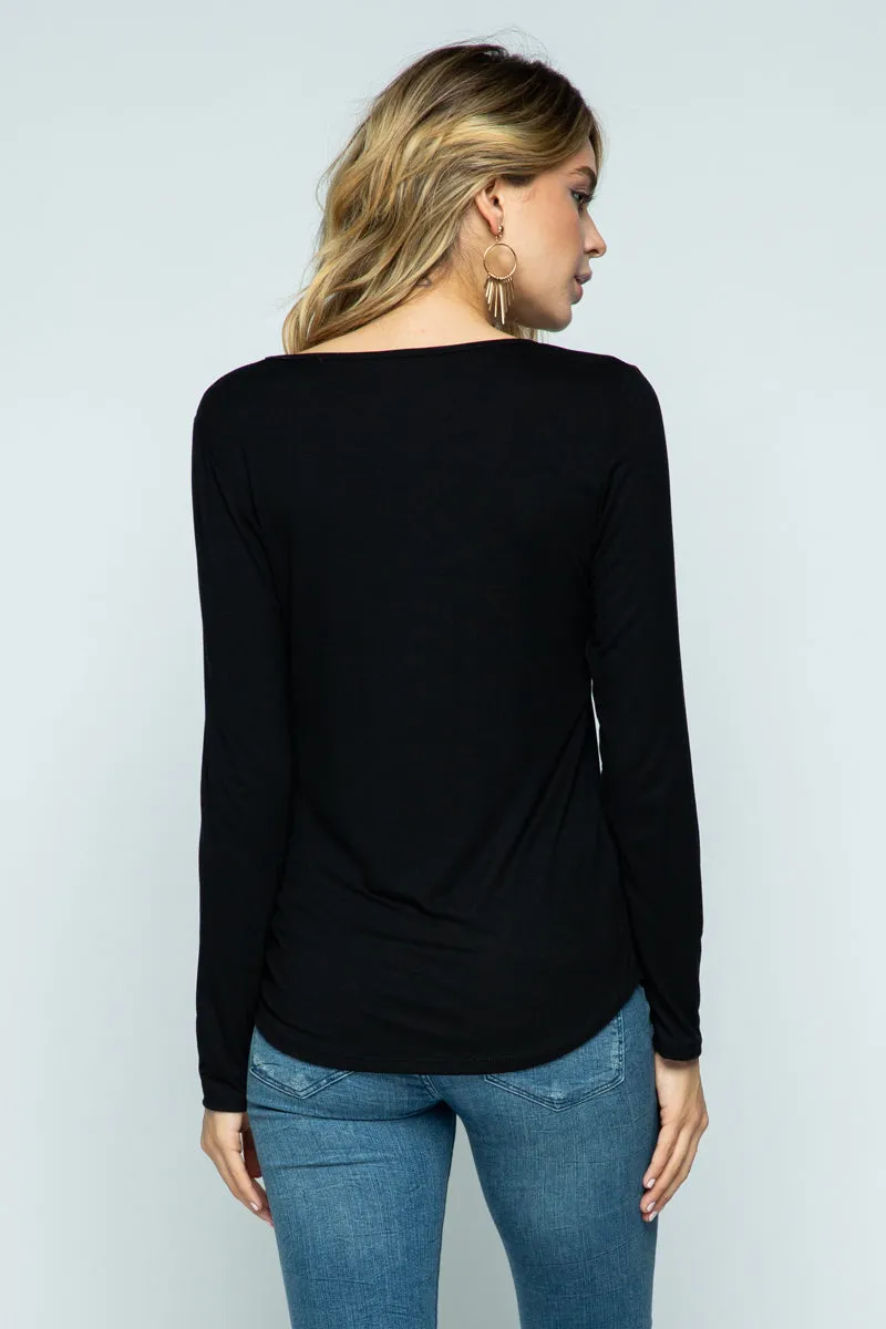 Jersey Knit Top With Rhinestone Bull