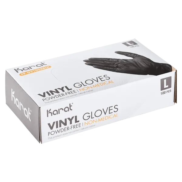 Karat Vinyl Powder-FREE Glove (Black), Large -1,000 pcs