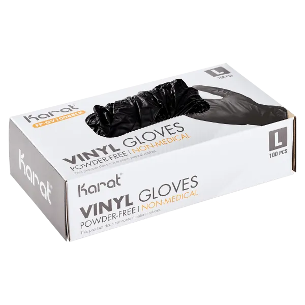 Karat Vinyl Powder-FREE Glove (Black), Large -1,000 pcs