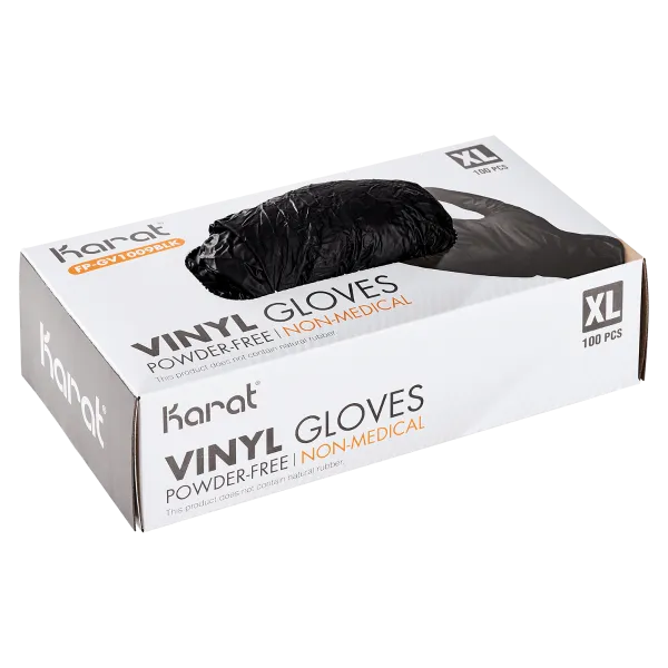 Karat Vinyl Powder-FREE Glove (Black), X-Large - 1,000 pcs