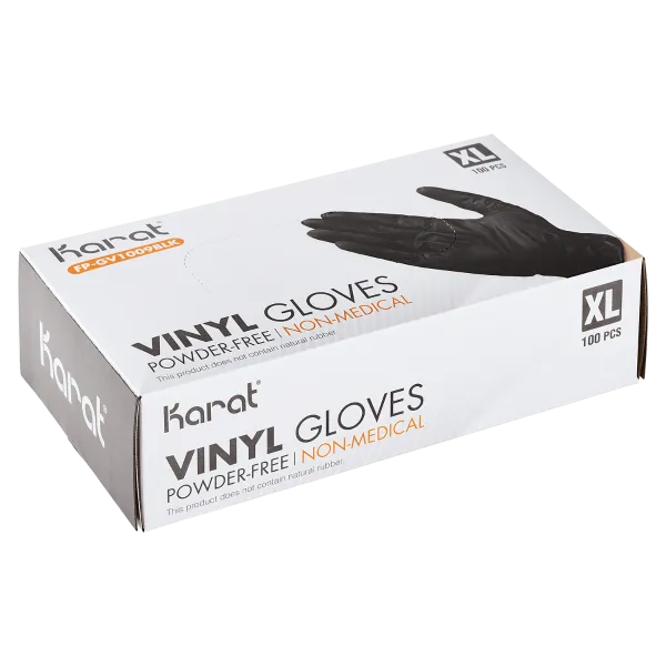 Karat Vinyl Powder-FREE Glove (Black), X-Large - 1,000 pcs