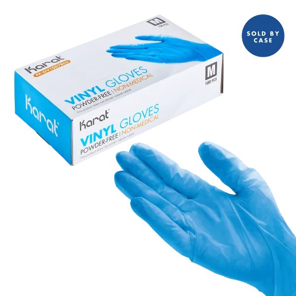 Karat Vinyl Powder-FREE Glove (Blue), Medium - 1,000 pcs