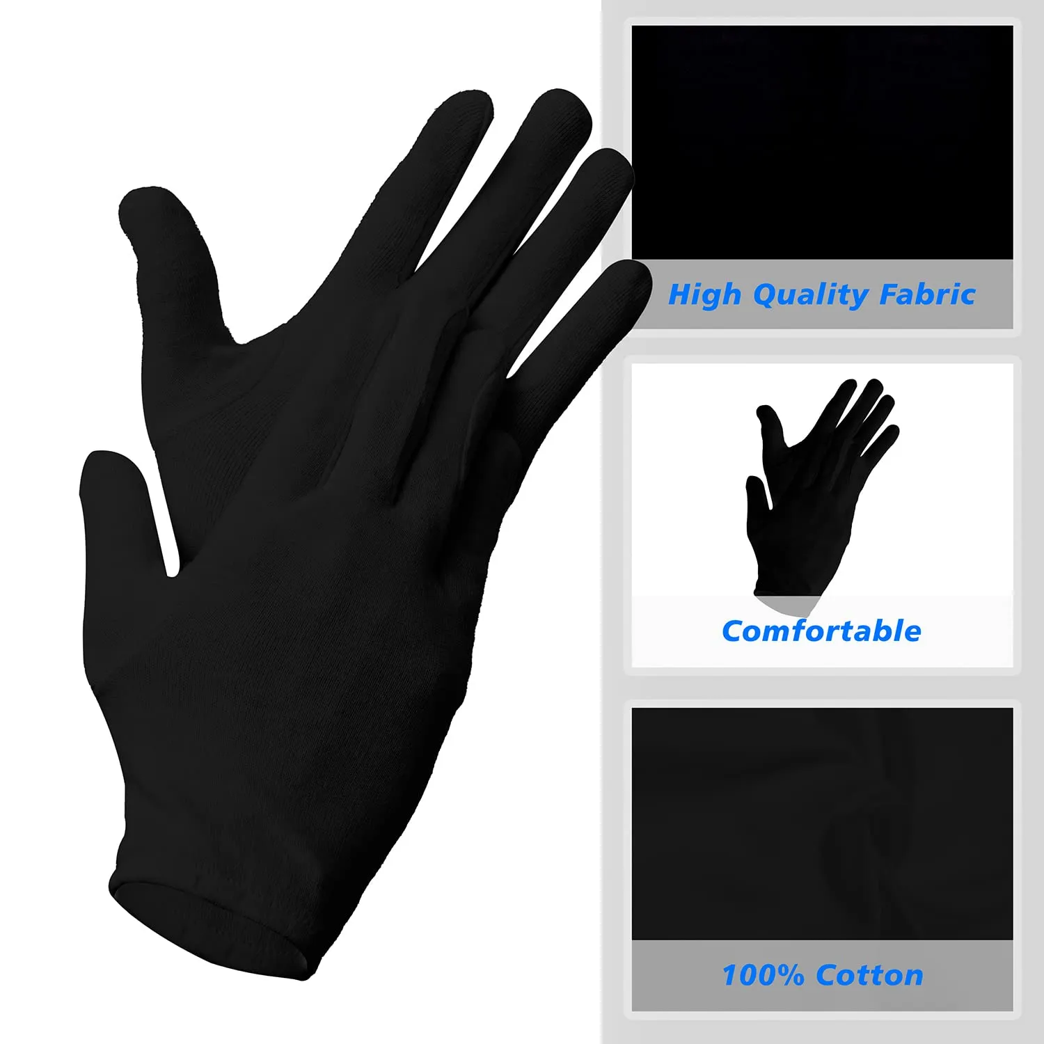 Kuber Industries Gloves | Cotton Summer Gloves | Protection From Sun Burns | Dust | Pollution | Gloves For Women | Gloves For Men | Pack of 1 Pair | Black