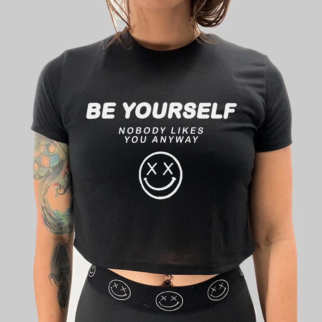 Ladies "Be Yourself" Flowy Crop Tee