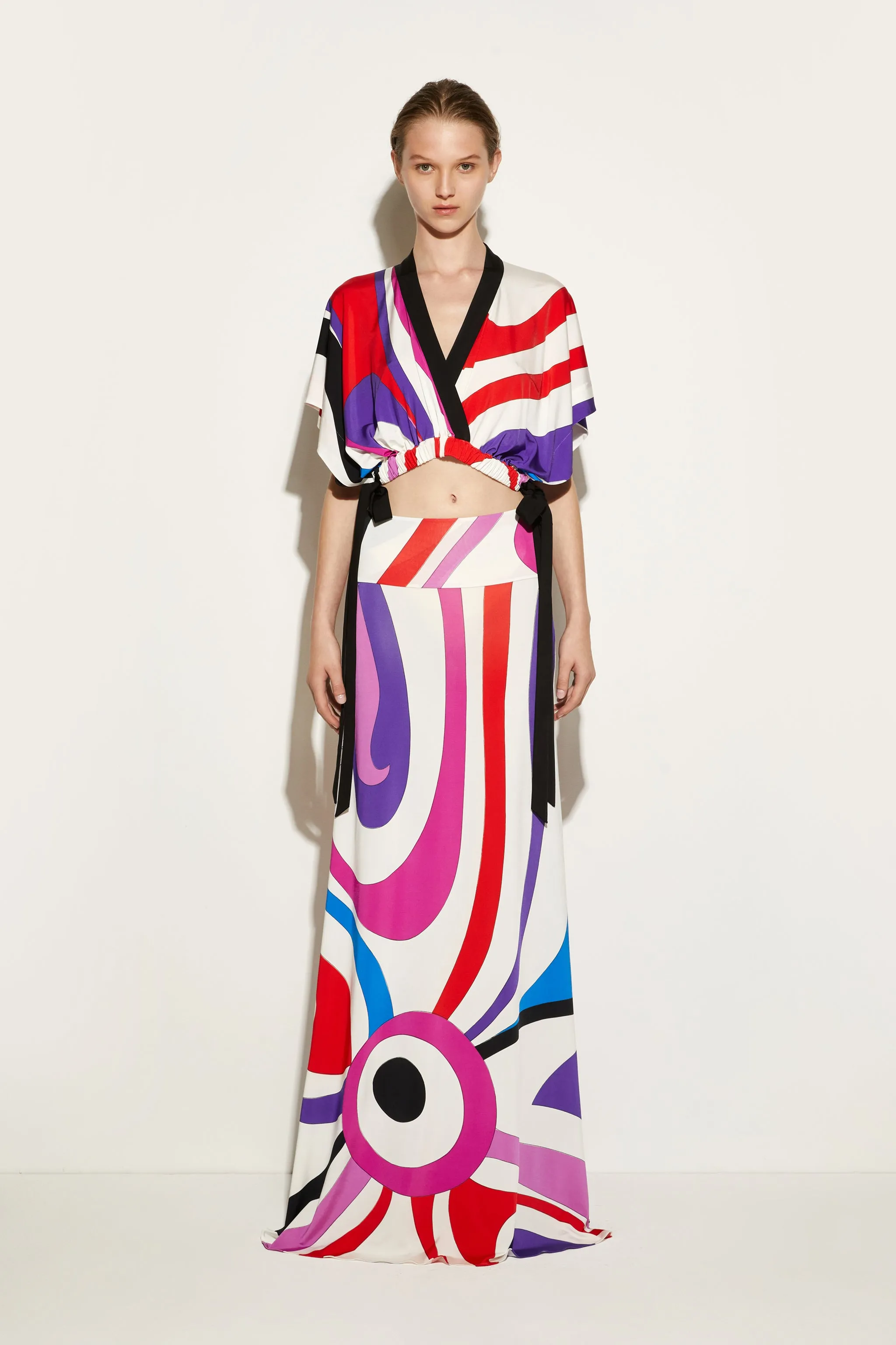 Marmo-Print Long Skirt