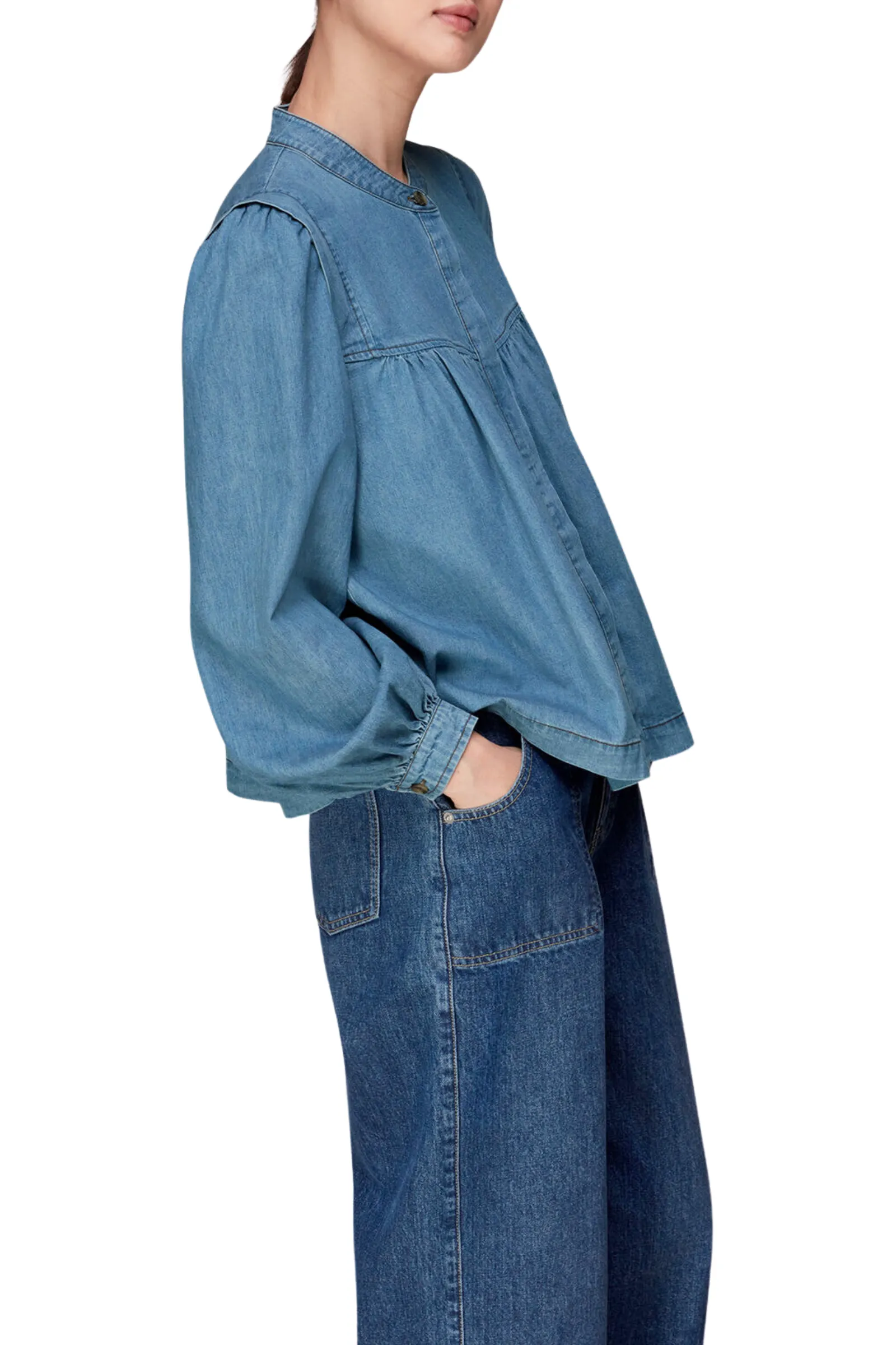 Mollie Chambray Denim Blouse