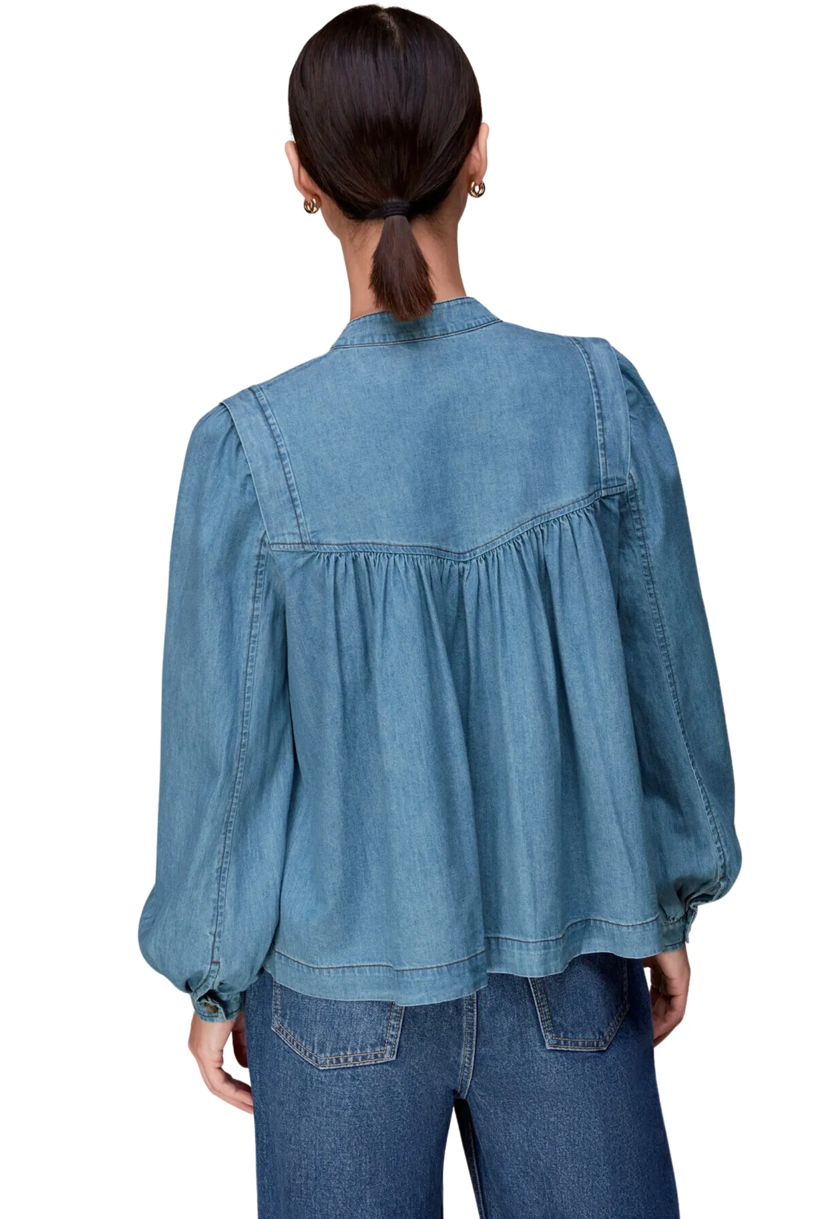 Mollie Chambray Denim Blouse