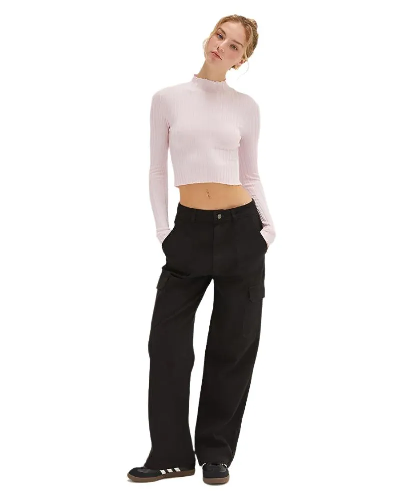 Molly Mock Neck Long Sleeve Crop Top