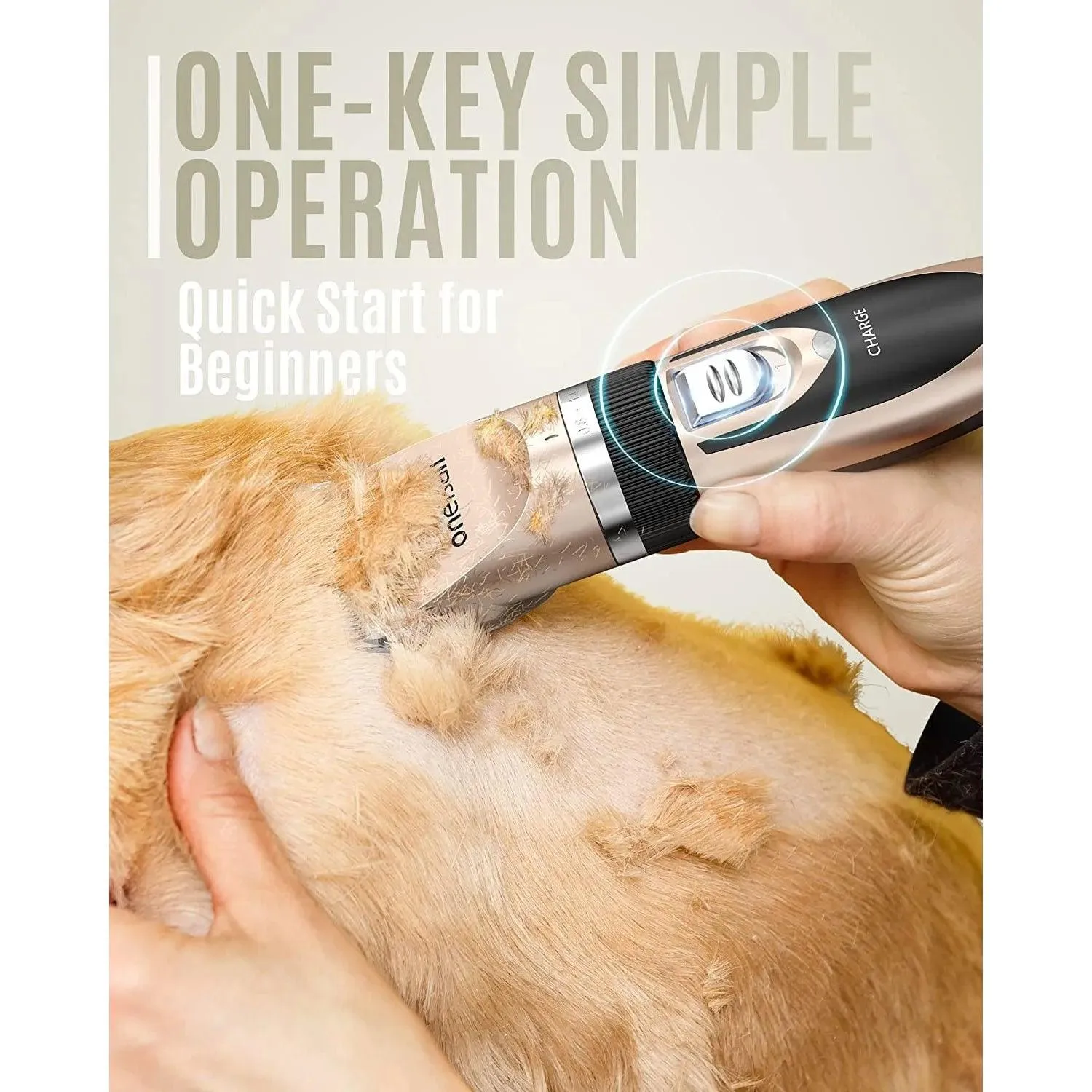 Oneisall Dog Shaver Clippers - Low Noise, Rechargeable, Cordless