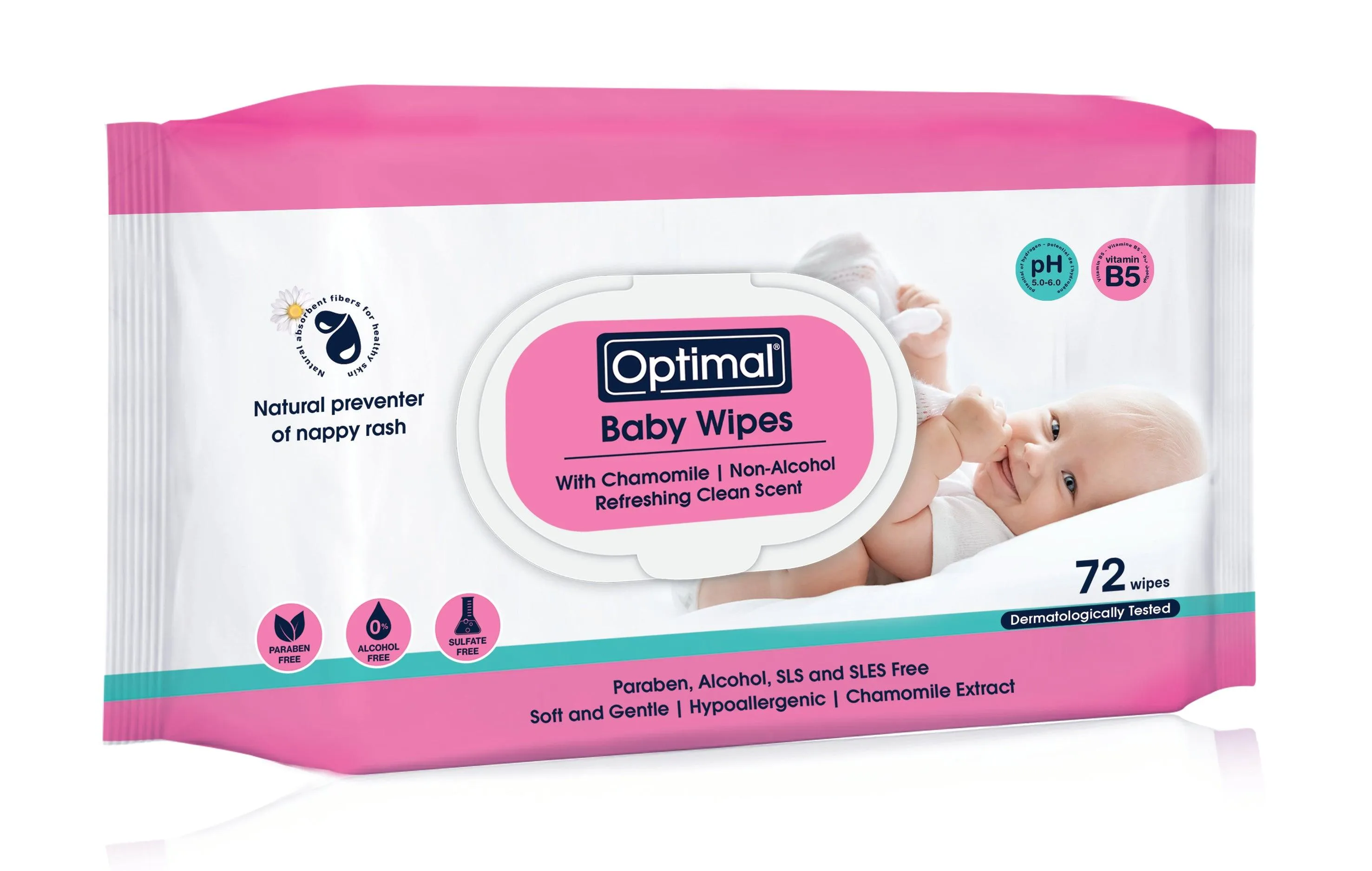 Optimal Wipes Chamomille With Lid x 72