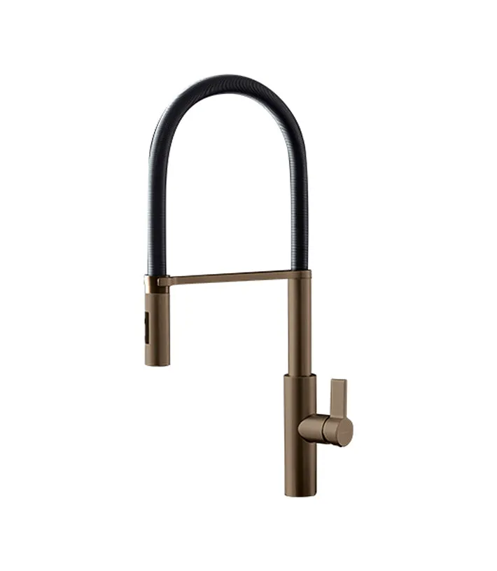 Parisi Libera Kitchen Mixer with Black Spring Spray - Copper Glossy