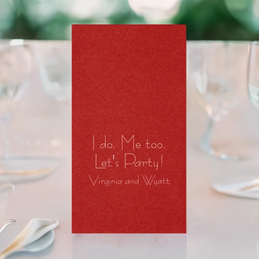 Personalized Premium Disposable Linen Feel Wedding Guest Towel Napkins