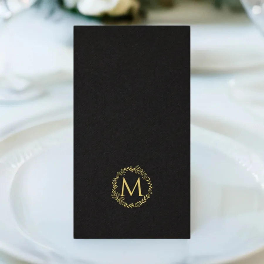 Personalized Premium Disposable Linen Feel Wedding Guest Towel Napkins