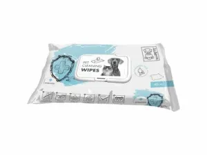 Pet Wipes 15 X 20 Cm - 100% Bamboo 40 Pcs White & Blue