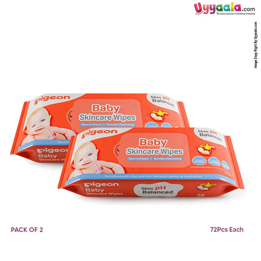 PIGEON Baby Skincare Wipes - 2Pack - 72pcs each