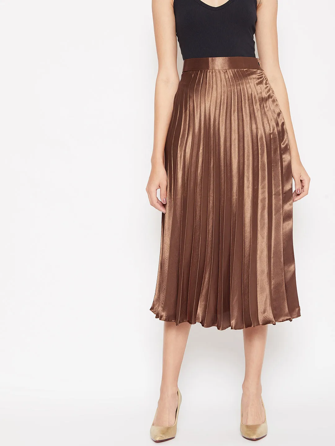 Pleated Midi Skirt