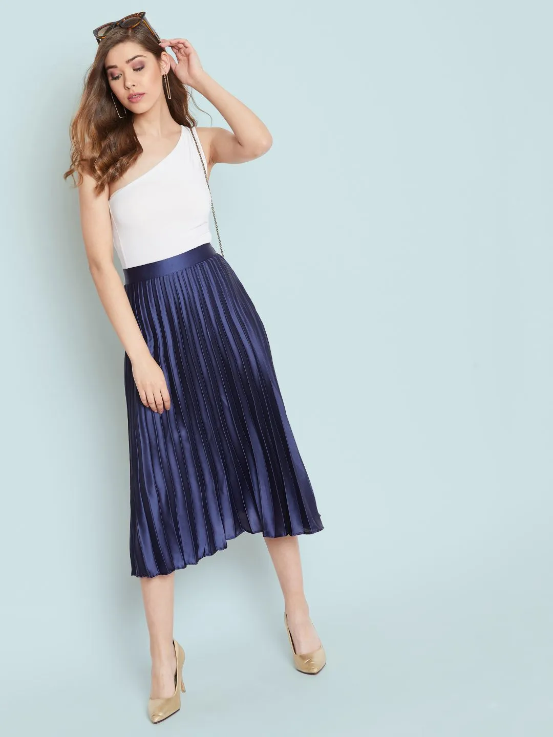 Pleated Midi Skirt