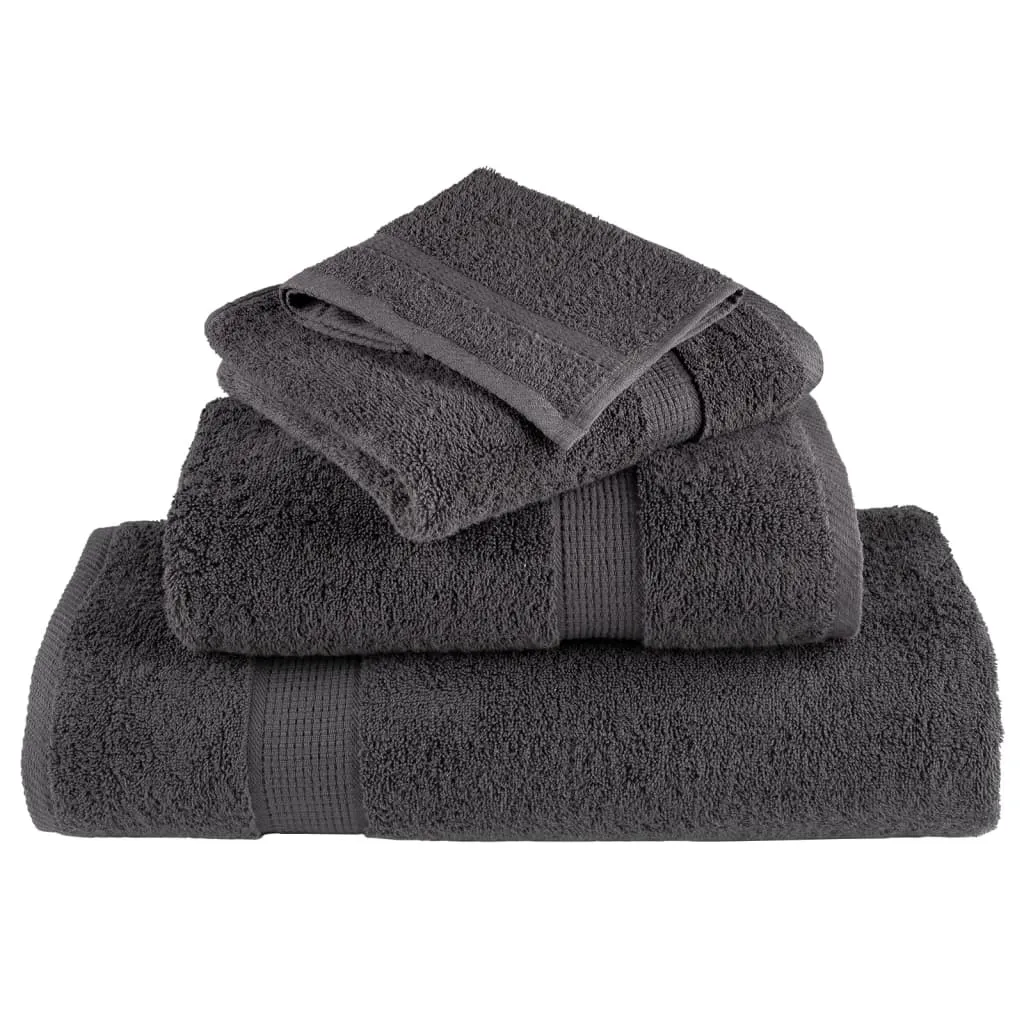 Premium Guest Towels 4pcs Anthracite 30x50cm 600gsm 100% Cotton