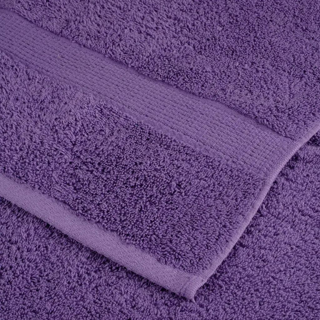 Premium Towels 10 pcs Purple 100x200 cm 600 gsm 100% Cotton