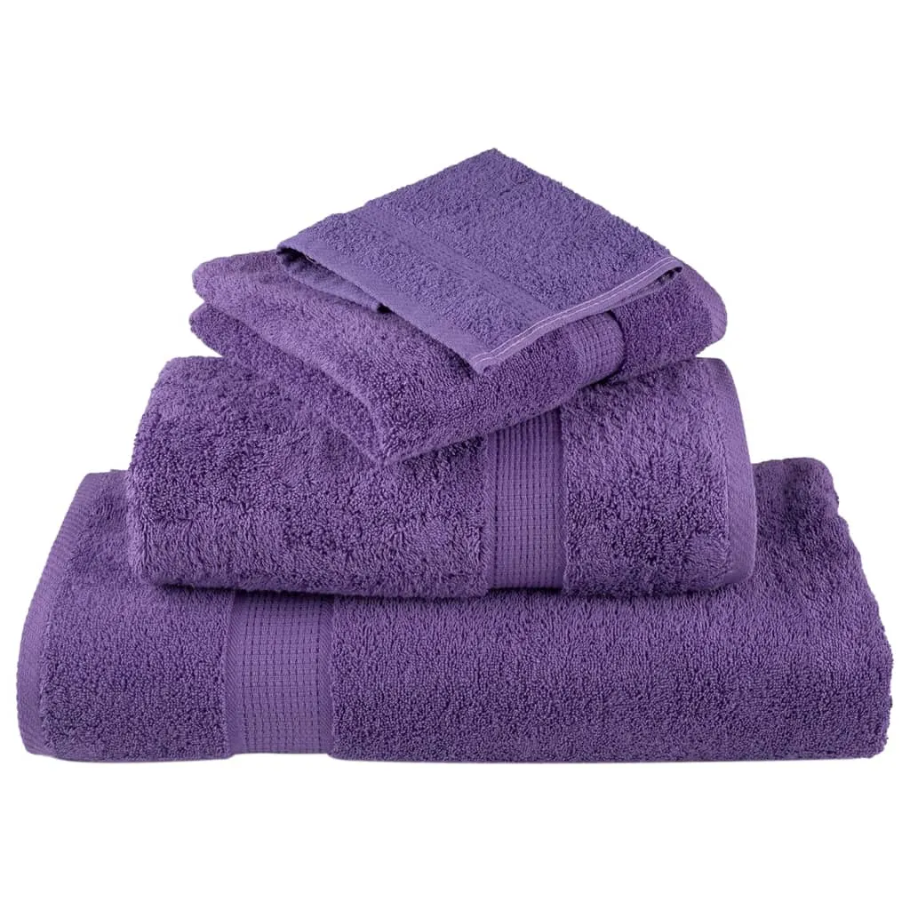 Premium Towels 10 pcs Purple 100x200 cm 600 gsm 100% Cotton